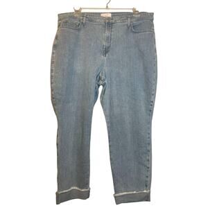Jen7 Womens Denim High Rise Cropped Skinny Jeans Light Wash Pockets Size 20 Blue